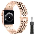Bracelet métal pour Apple Watch 38 à 49 mm – Couleur du bracelet Rose gold and tool