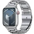 Bracelet métal pour Apple Watch 38 à 49 mm série 10 – Couleur du bracelet Argent