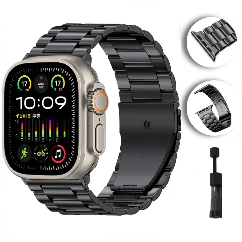 Bracelet métal pour Apple Watch 38 à 49 mm série 10