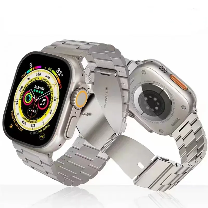 Bracelet métal pour Apple Watch 38 à 49 mm série 10