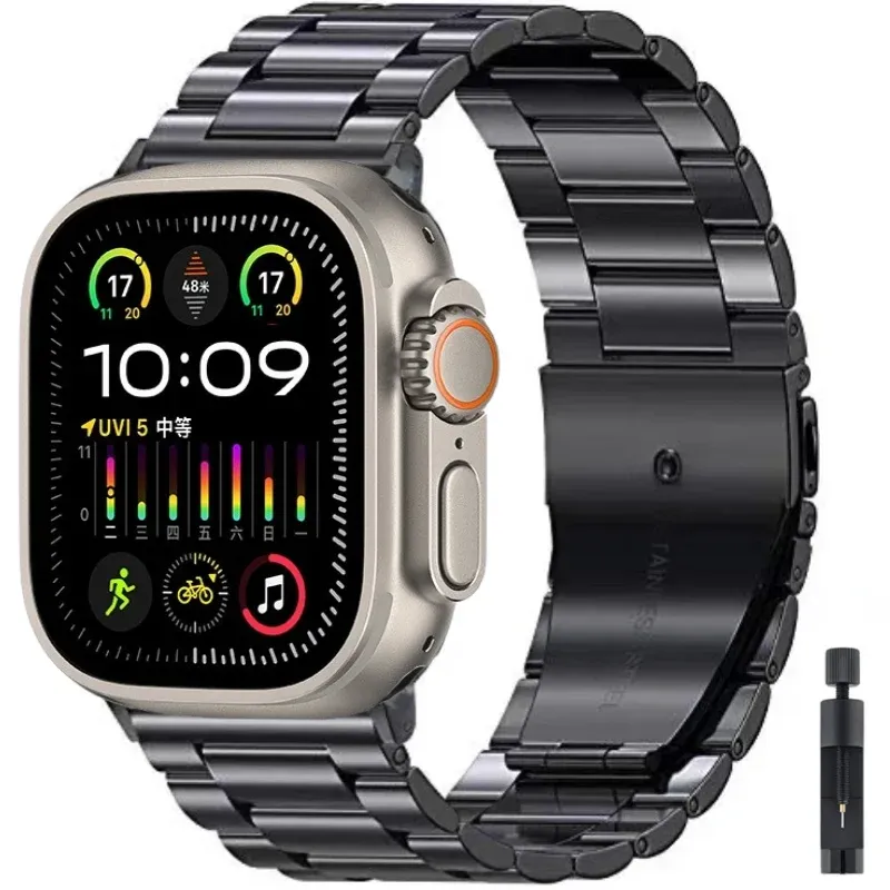 Bracelet métal pour Apple Watch 38 à 49 mm série 10