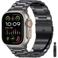 Bracelet métal pour Apple Watch 38 à 49 mm série 10 – Couleur du bracelet Noir et outillage