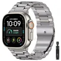 Bracelet métal pour Apple Watch 38 à 49 mm série 10 – Couleur du bracelet Titane et outil
