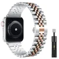 Bracelet métal pour Apple Watch 38 à 49 mm – Couleur du bracelet Silver rose and tool