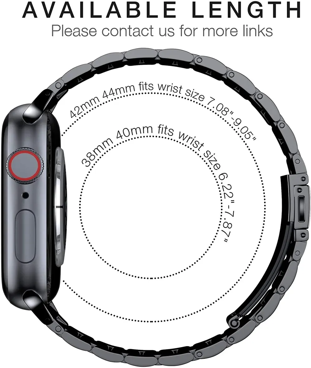 Bracelet métal pour Apple Watch 40 à 49 mm