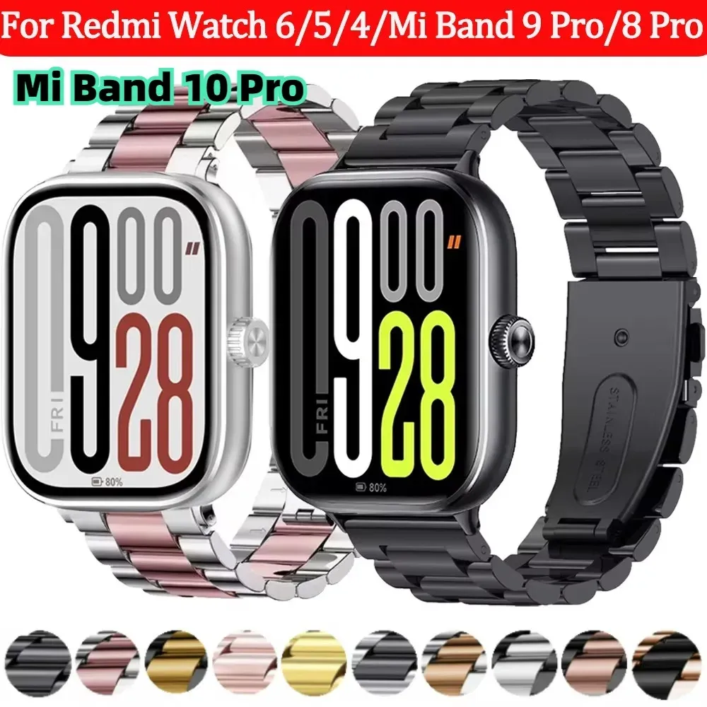 Bracelet métal pour Redmi Watch 4 5 6 et Mi Band 8 9 10 Pro