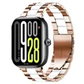 Bracelet métal pour Redmi Watch 4 5 6 et Mi Band 8 9 10 Pro – Couleur du bracelet Rose gold white
