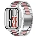 Bracelet métal pour Redmi Watch 4 5 6 et Mi Band 8 9 10 Pro – Couleur du bracelet Silver rose pink