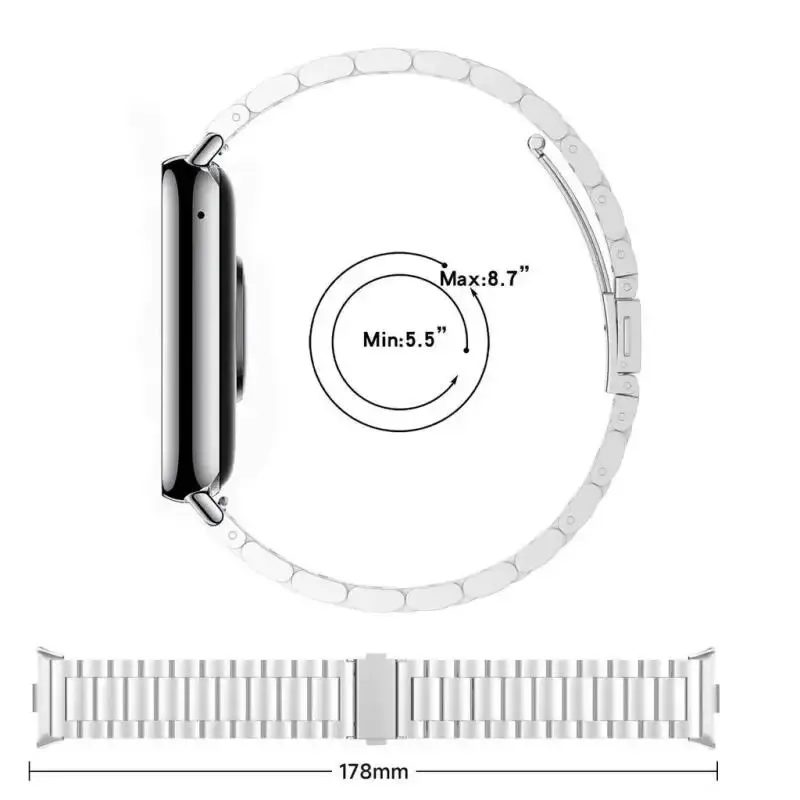 Bracelet métal pour Redmi Watch 6 5 4 et Mi Band 8 9 10