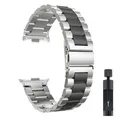 Bracelet métal pour Redmi Watch 6 5 4 et Mi Band 8 9 10 – Couleur du bracelet Silver Black-SL