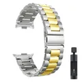 Bracelet métal pour Redmi Watch 6 5 4 et Mi Band 8 9 10 – Couleur du bracelet Silver Gold-SL