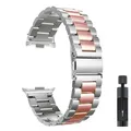 Bracelet métal pour Redmi Watch 6 5 4 et Mi Band 8 9 10 – Couleur du bracelet Silver Pink-SL