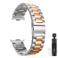 Bracelet métal pour Redmi Watch 6 5 4 et Mi Band 8 9 10 – Couleur du bracelet Silver Rose Gold-SL