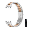 Bracelet métal pour Xiaomi Mi Band 8 à 11 – Couleur du bracelet Silver-Rose Gold