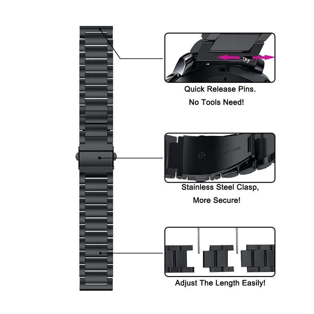 Bracelet métallique 18 à 22 mm pour Garmin