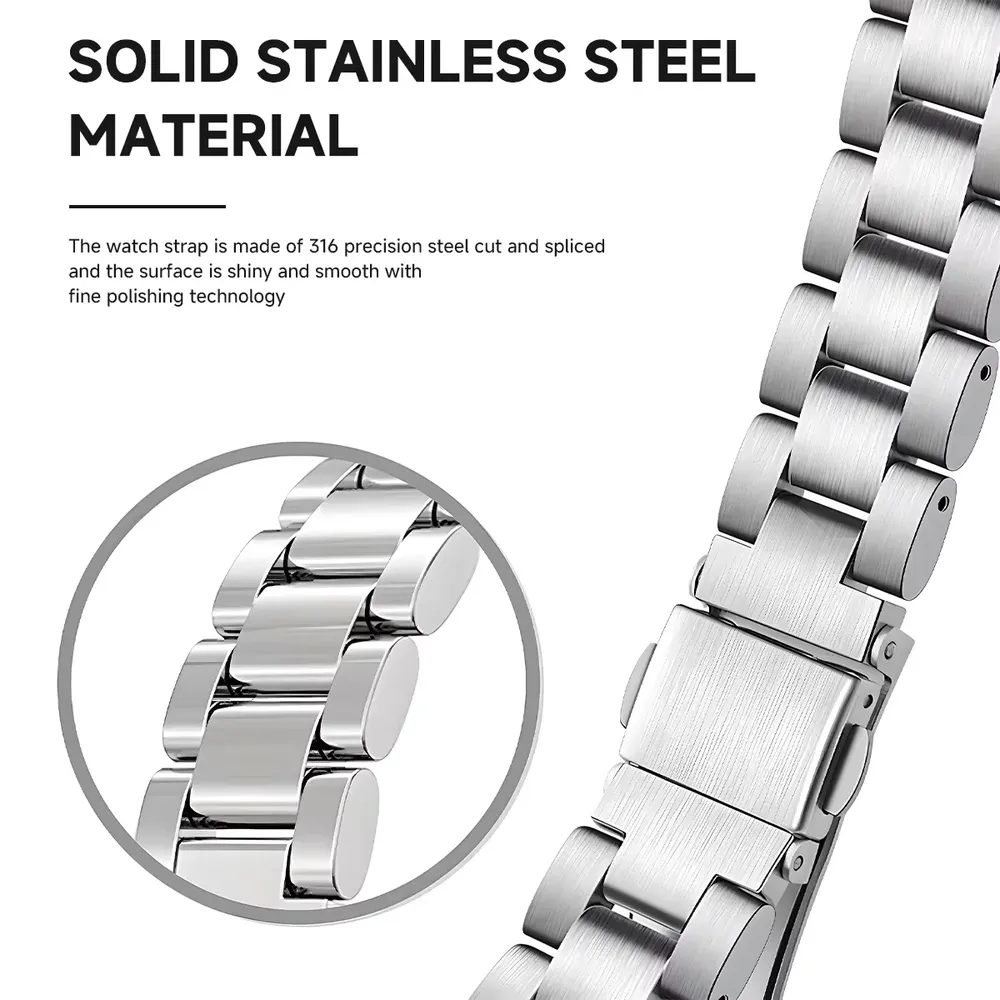 Bracelet métallique 18 à 22 mm pour Garmin