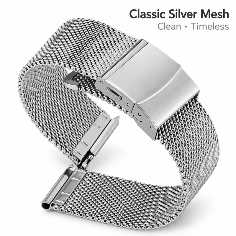 Bracelet milanais acier inoxydable 12 à 24 mm