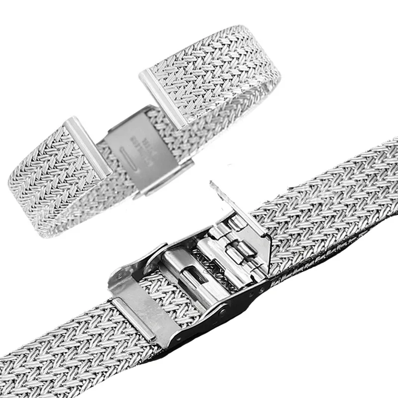 Bracelet milanais acier inoxydable 16 à 22 mm tête plate