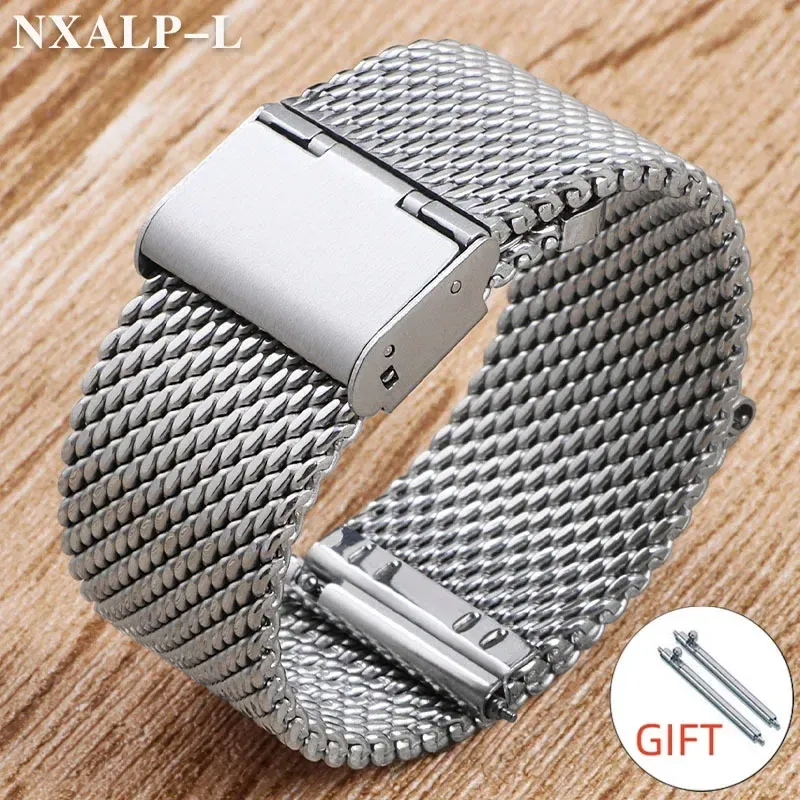 Bracelet milanais acier inoxydable 18 à 24 mm boucle