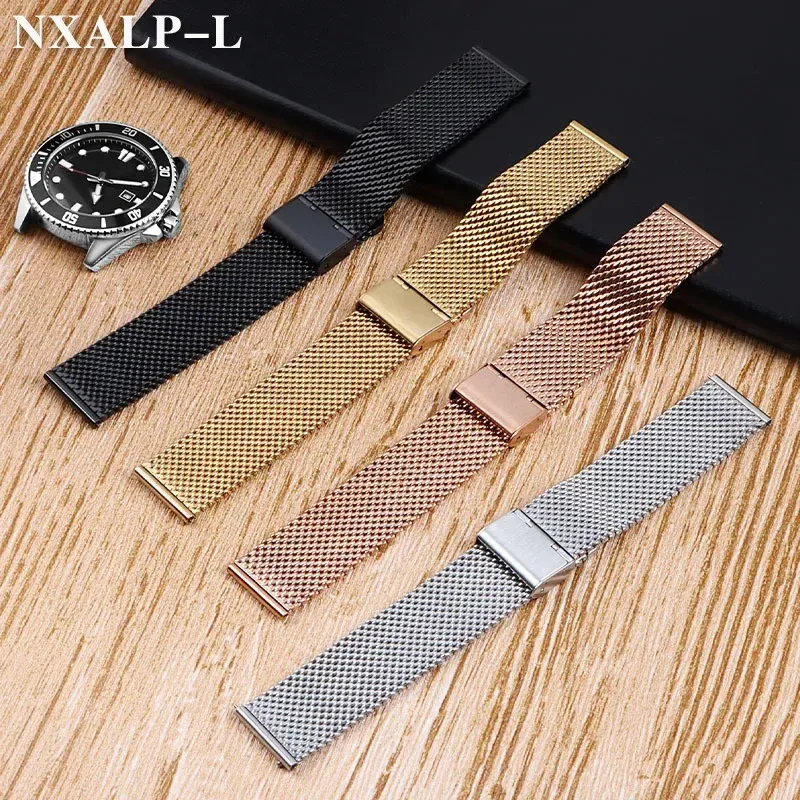 Bracelet milanais acier inoxydable 18 à 24 mm boucle
