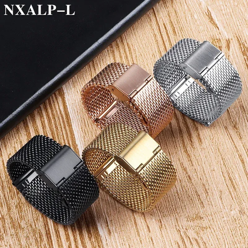 Bracelet milanais acier inoxydable 18 à 24 mm boucle