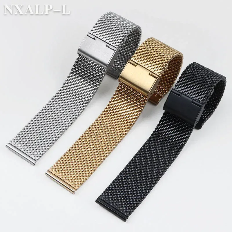 Bracelet milanais acier inoxydable 18 à 24 mm boucle
