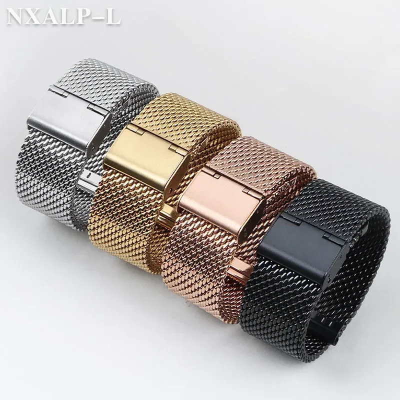 Bracelet milanais acier inoxydable 18 à 24 mm boucle