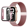 Bracelet milanais Apple Watch 40 à 49 mm avec étui – Couleur du bracelet 03-Rose-pink