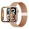 Bracelet milanais Apple Watch 40 à 49 mm avec étui – Couleur du bracelet 04-Rose-gold