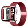Bracelet milanais Apple Watch 40 à 49 mm avec étui – Couleur du bracelet 09-Red