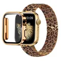 Bracelet milanais Apple Watch 40 à 49 mm avec étui – Couleur du bracelet 48-Leopard