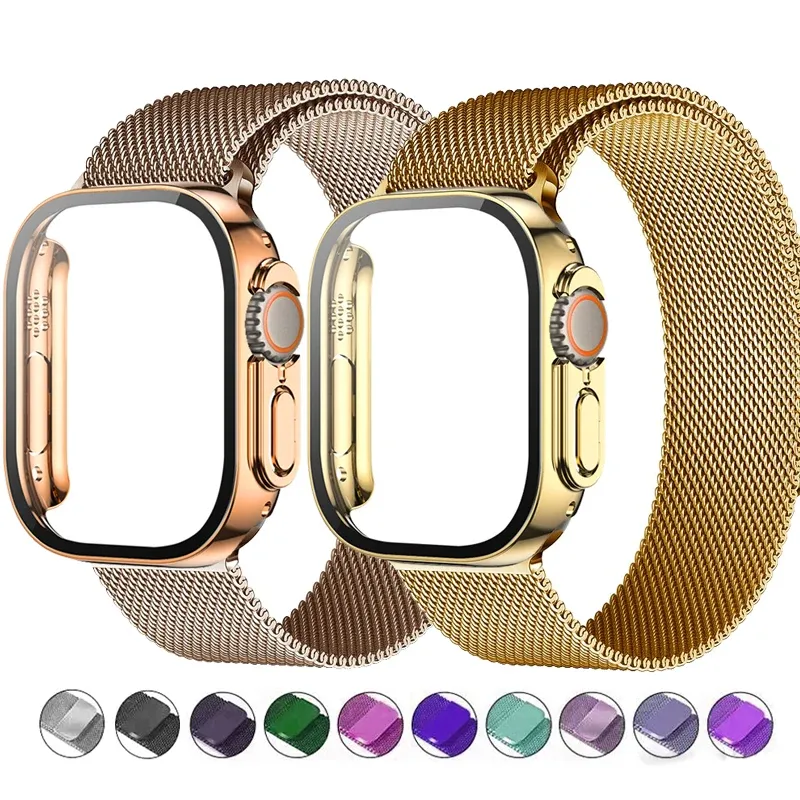 Bracelet milanais Apple Watch 40 à 49 mm avec étui