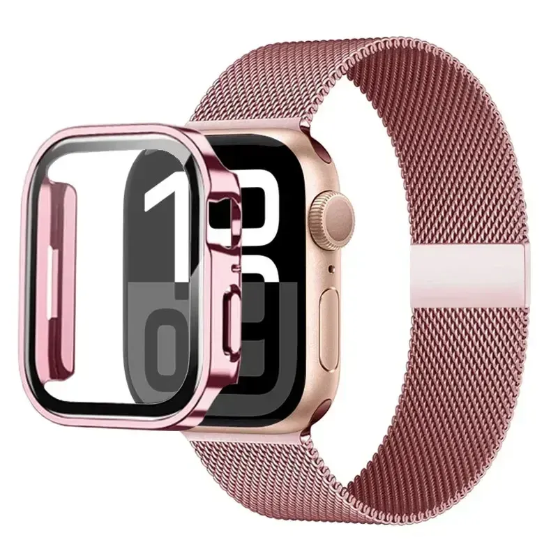 Bracelet milanais Apple Watch 40 à 49 mm avec étui