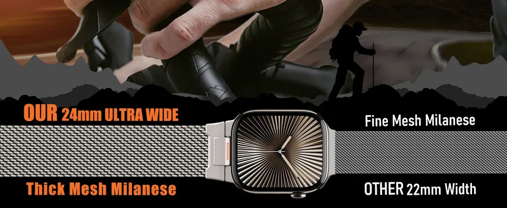 Bracelet milanais Apple Watch 40 à 49 mm boucle