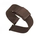 Bracelet milanais inox 12 à 24 mm à dégagement rapide – Couleur du bracelet Brown