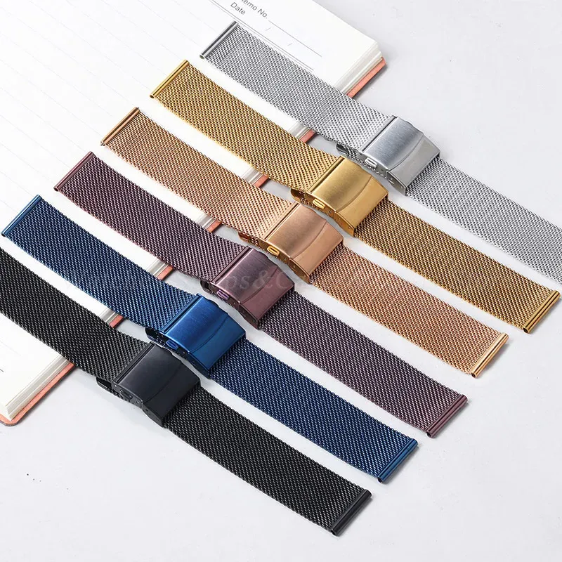 Bracelet milanais inox 12 à 24 mm à dégagement rapide