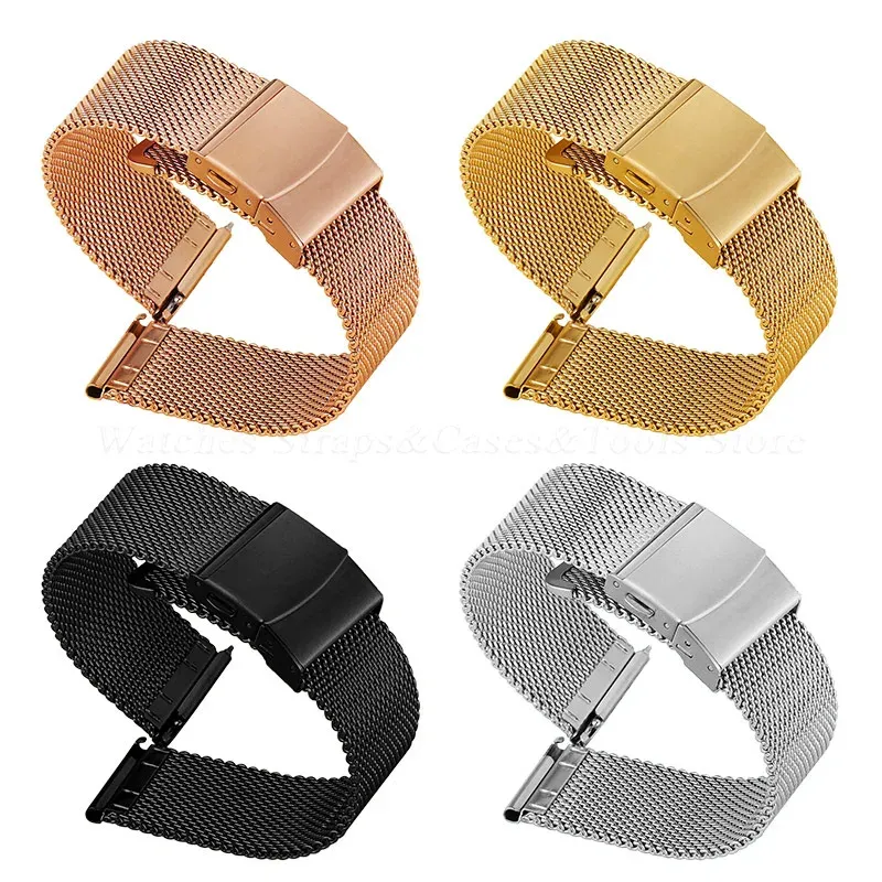 Bracelet milanais inox 12 à 24 mm à dégagement rapide