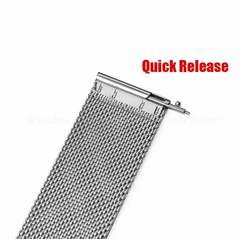 Bracelet milanais inox 12 à 24 mm à dégagement rapide