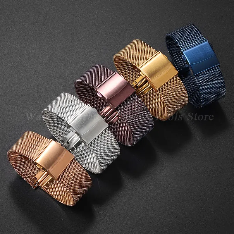Bracelet milanais inox 12 à 24 mm à dégagement rapide