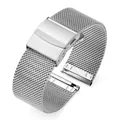 Bracelet milanais inox 12 à 24 mm à dégagement rapide – Couleur du bracelet Silver