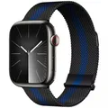 Bracelet milanais magnétique pour Apple Watch 38 à 49 mm – Couleur du bracelet Black blue