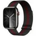 Bracelet milanais magnétique pour Apple Watch 38 à 49 mm – Couleur du bracelet Black red