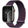 Bracelet milanais magnétique pour Apple Watch 38 à 49 mm – Couleur du bracelet Blackcurrant
