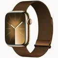 Bracelet milanais magnétique pour Apple Watch 38 à 49 mm – Couleur du bracelet Brown