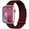 Bracelet milanais magnétique pour Apple Watch 38 à 49 mm – Couleur du bracelet Dark red