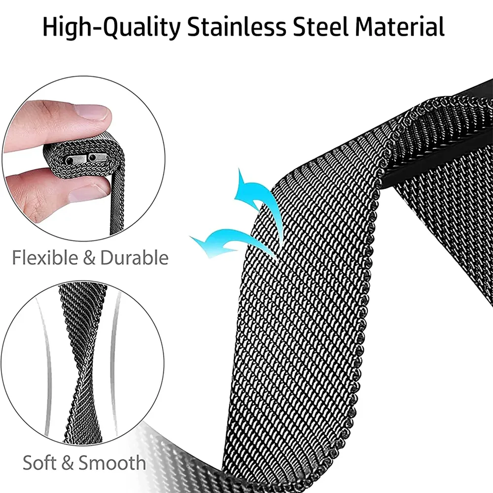 Bracelet milanais magnétique pour Apple Watch 38 à 49 mm