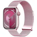 Bracelet milanais magnétique pour Apple Watch 38 à 49 mm – Couleur du bracelet Official pink