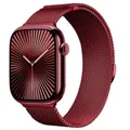 Bracelet milanais magnétique pour Apple Watch 38 à 49 mm – Couleur du bracelet Red