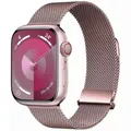 Bracelet milanais magnétique pour Apple Watch 38 à 49 mm – Couleur du bracelet Rose pink