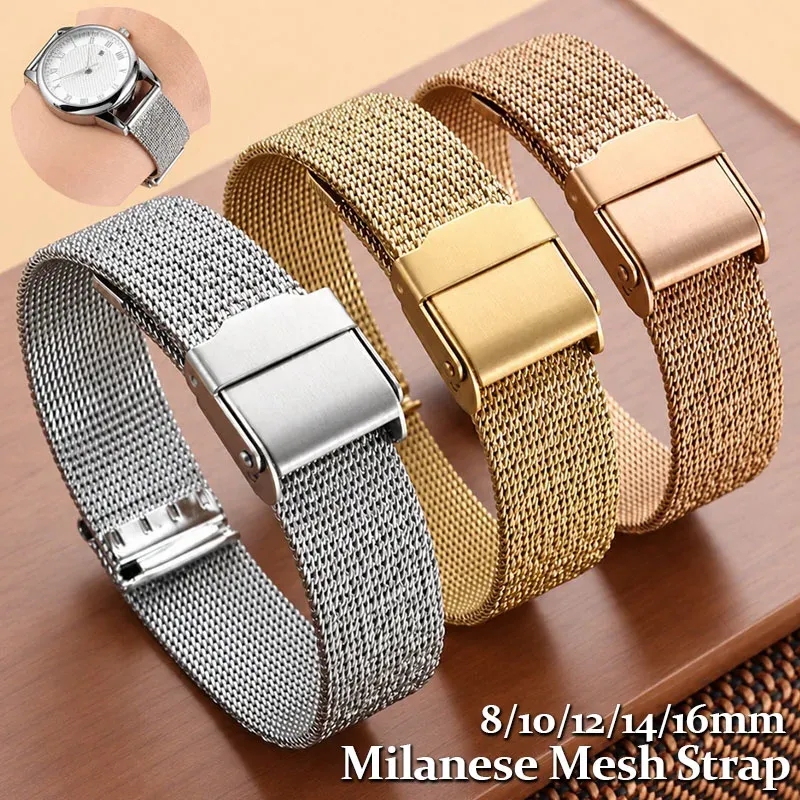 Bracelet milanais maille 8 à 16 mm léger respirant
